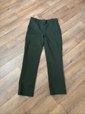 Quince Ultra-Stretch Ponte Straight Leg Pants green medium casual minimalist Y2K